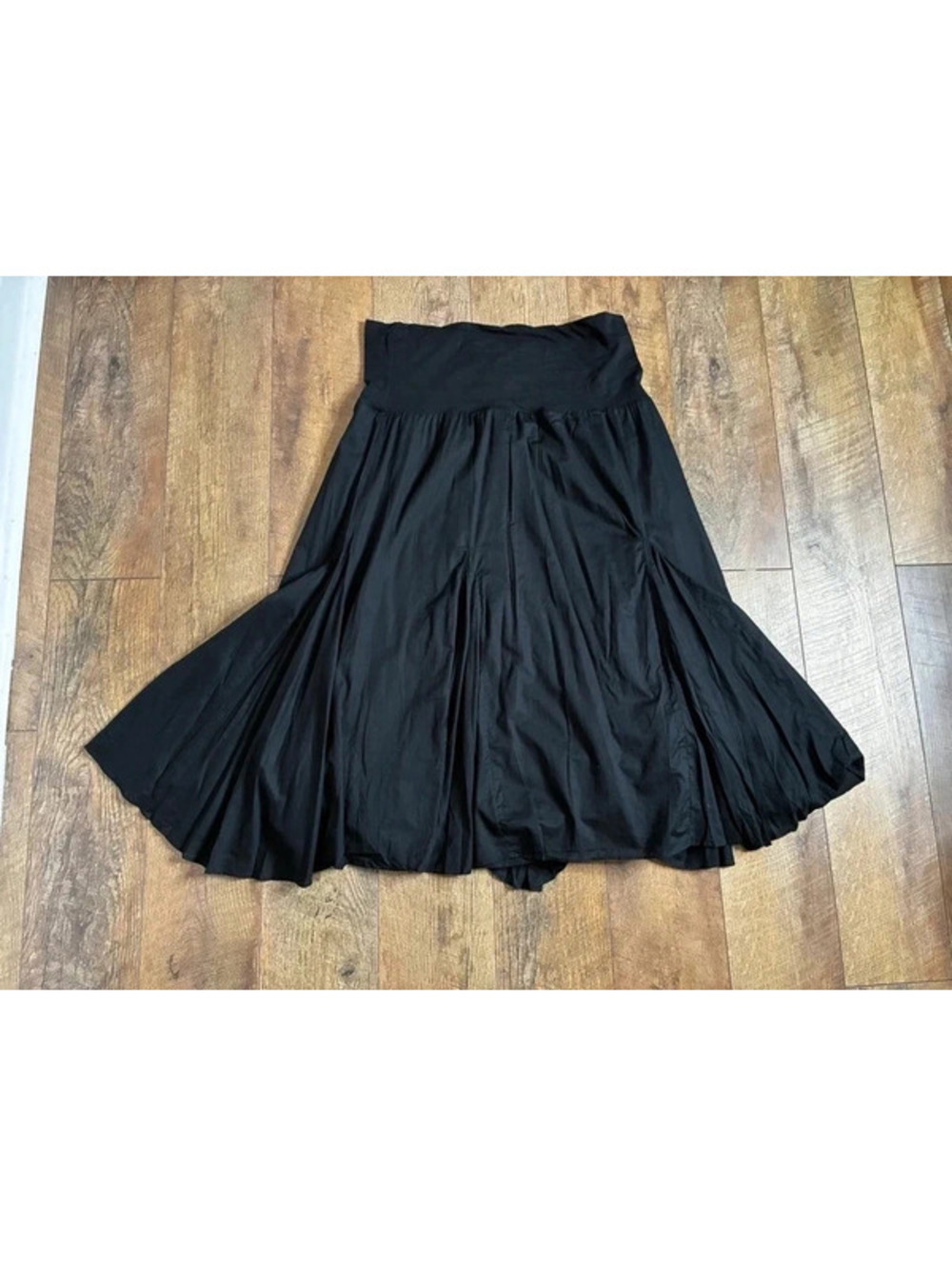 Style & Co Black Midi Skirt XL Y2K  Foldover Waist Whimsigoth Fairygrunge